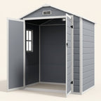 ResiHaven 6' x 4.5' Plastic Storage Shed with Double Doors & Vents, Grey