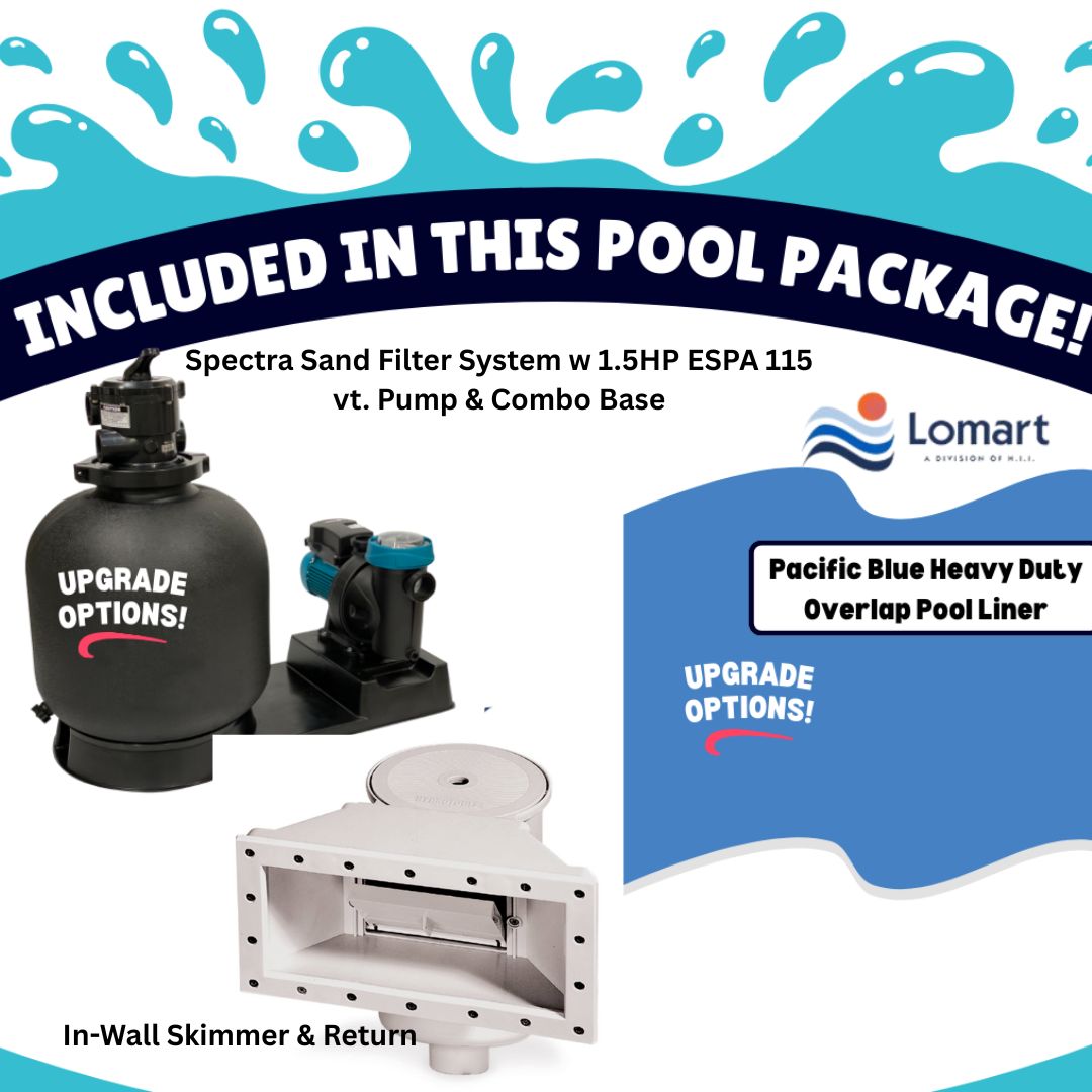 15' x 52" Round Lomart Semi Inground Whispering Wind III Pool & Package