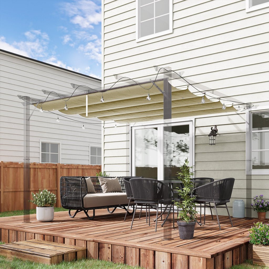 Retractable Replacement Pergola Canopy for 10' x 13' Pergola, Beige