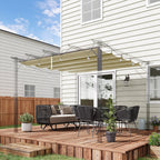 Retractable Replacement Pergola Canopy for 10' x 13' Pergola, Beige