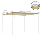 Retractable Replacement Pergola Canopy for 10' x 13' Pergola, Beige