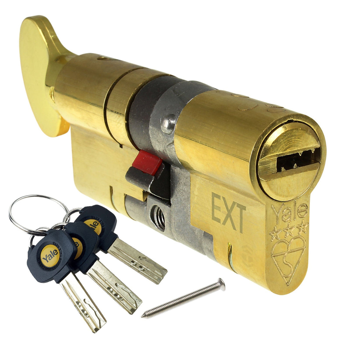 Yale Platinum 3 Star Thumbturn Euro Cylinder (Brass)