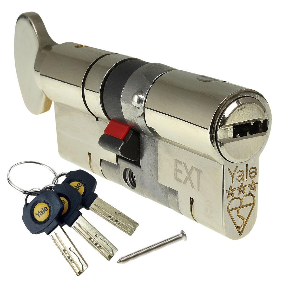 Yale Platinum 3 Star Thumbturn Euro Cylinder (Nickel)