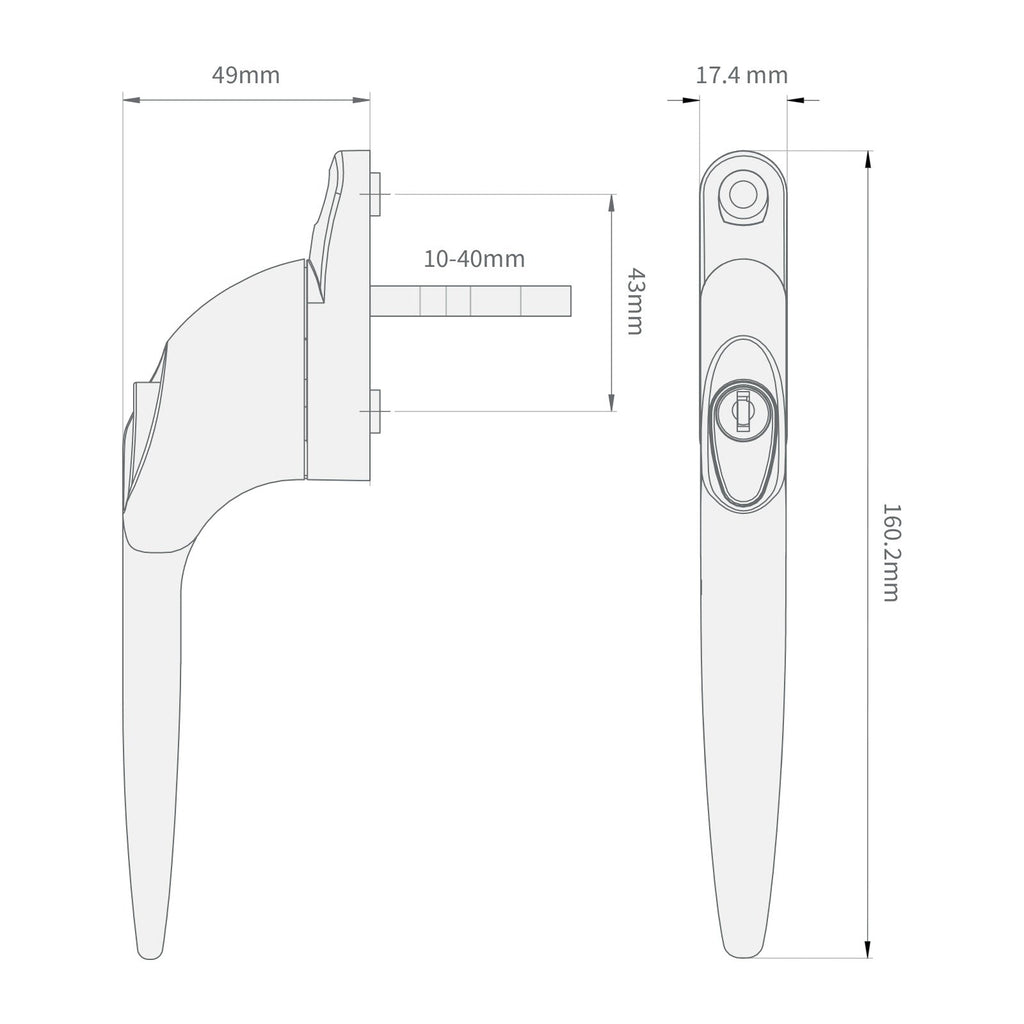 Yale Quartus Inline Window Handle