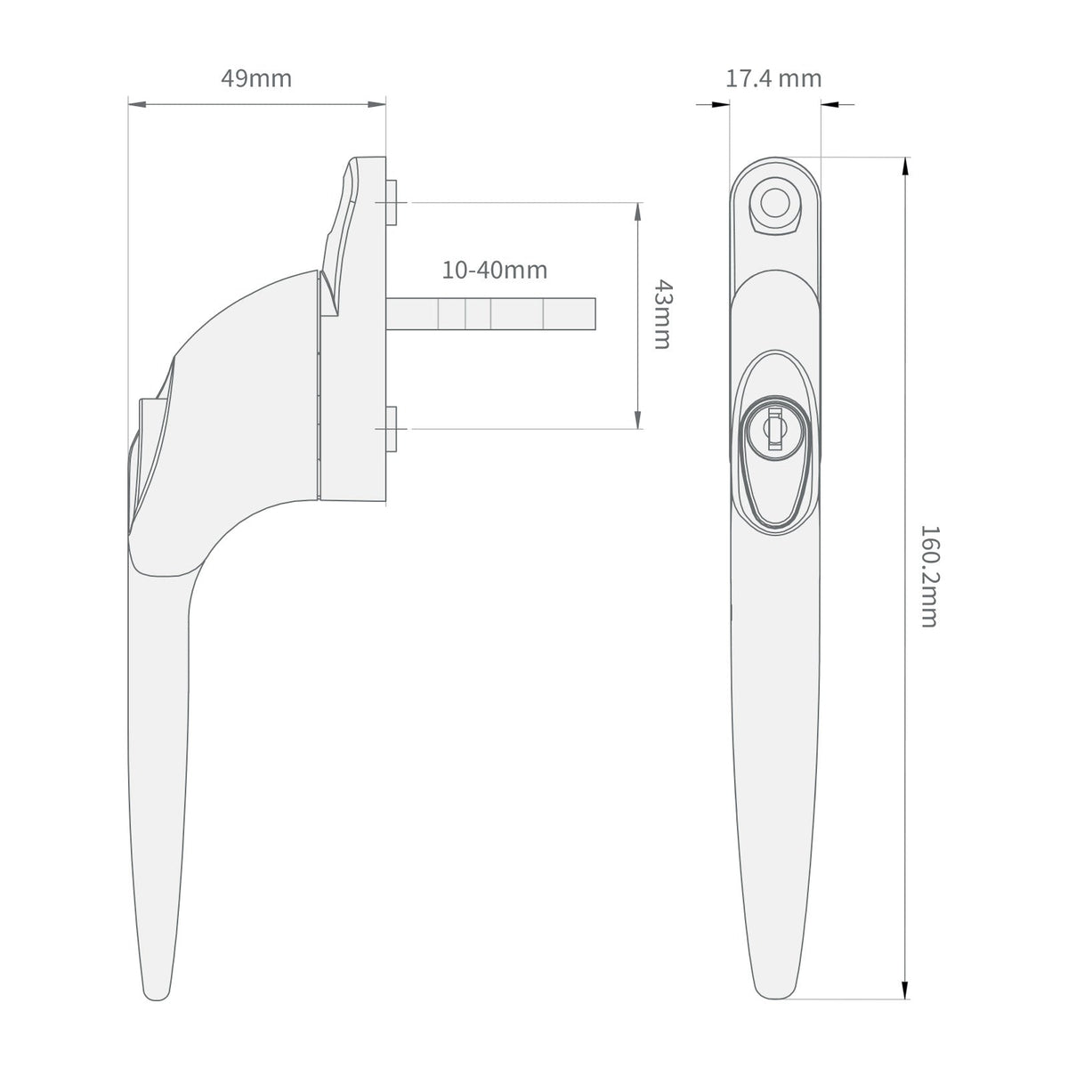 Yale Quartus Inline Window Handle