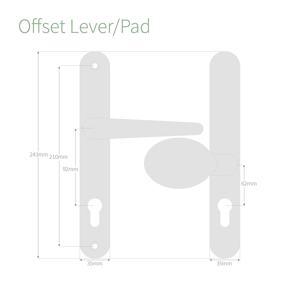 Yale Sparta Offset Lever/Pad Door Handles