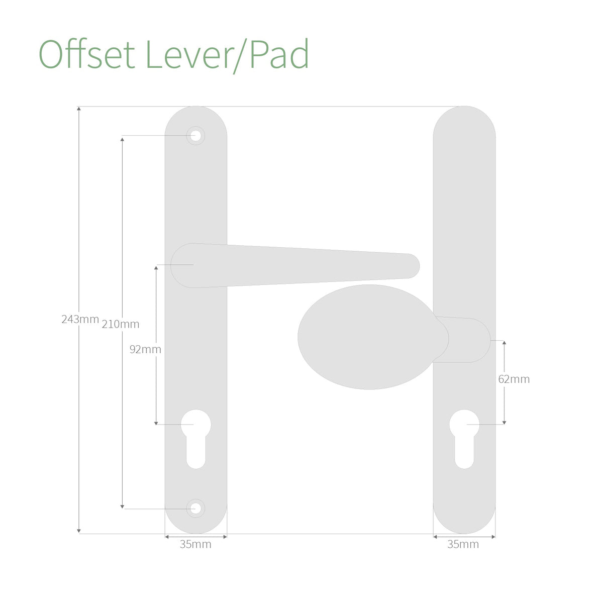 Yale Sparta Offset Lever/Pad Door Handles
