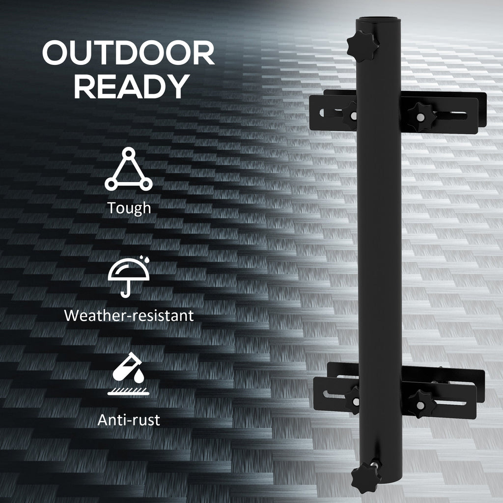 Adjustable Patio Umbrella Holder for Railings/Balcony, Black