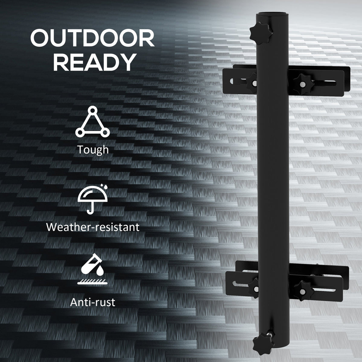 Adjustable Patio Umbrella Holder for Railings/Balcony, Black