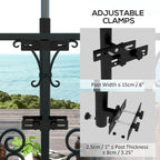 Adjustable Patio Umbrella Holder for Railings/Balcony, Black