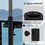 Adjustable Patio Umbrella Holder for Railings/Balcony, Black