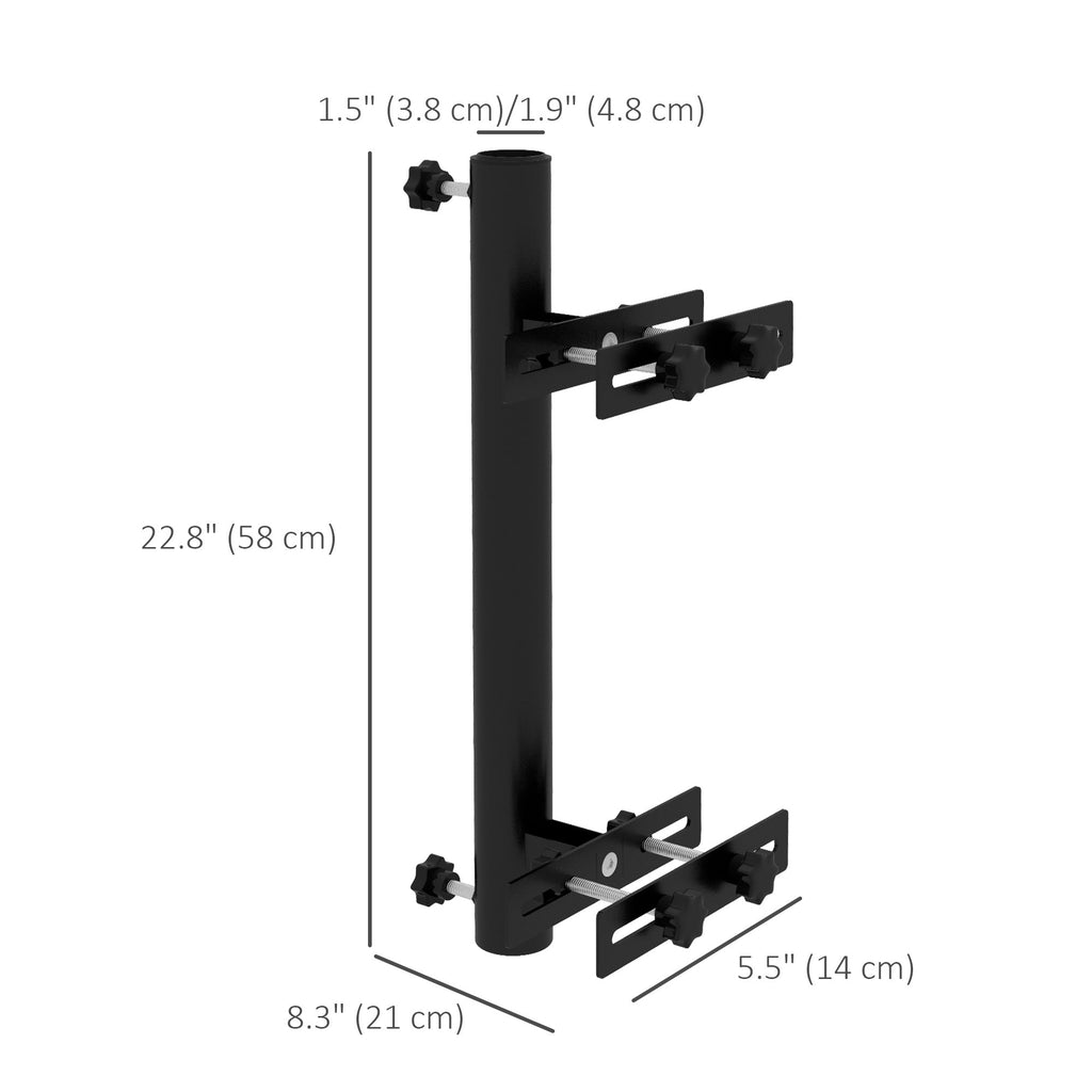Adjustable Patio Umbrella Holder for Railings/Balcony, Black