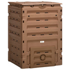 120 Gallon Compost Bin with 80 Vents & 2 Doors, Brown