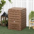 120 Gallon Compost Bin with 80 Vents & 2 Doors, Brown