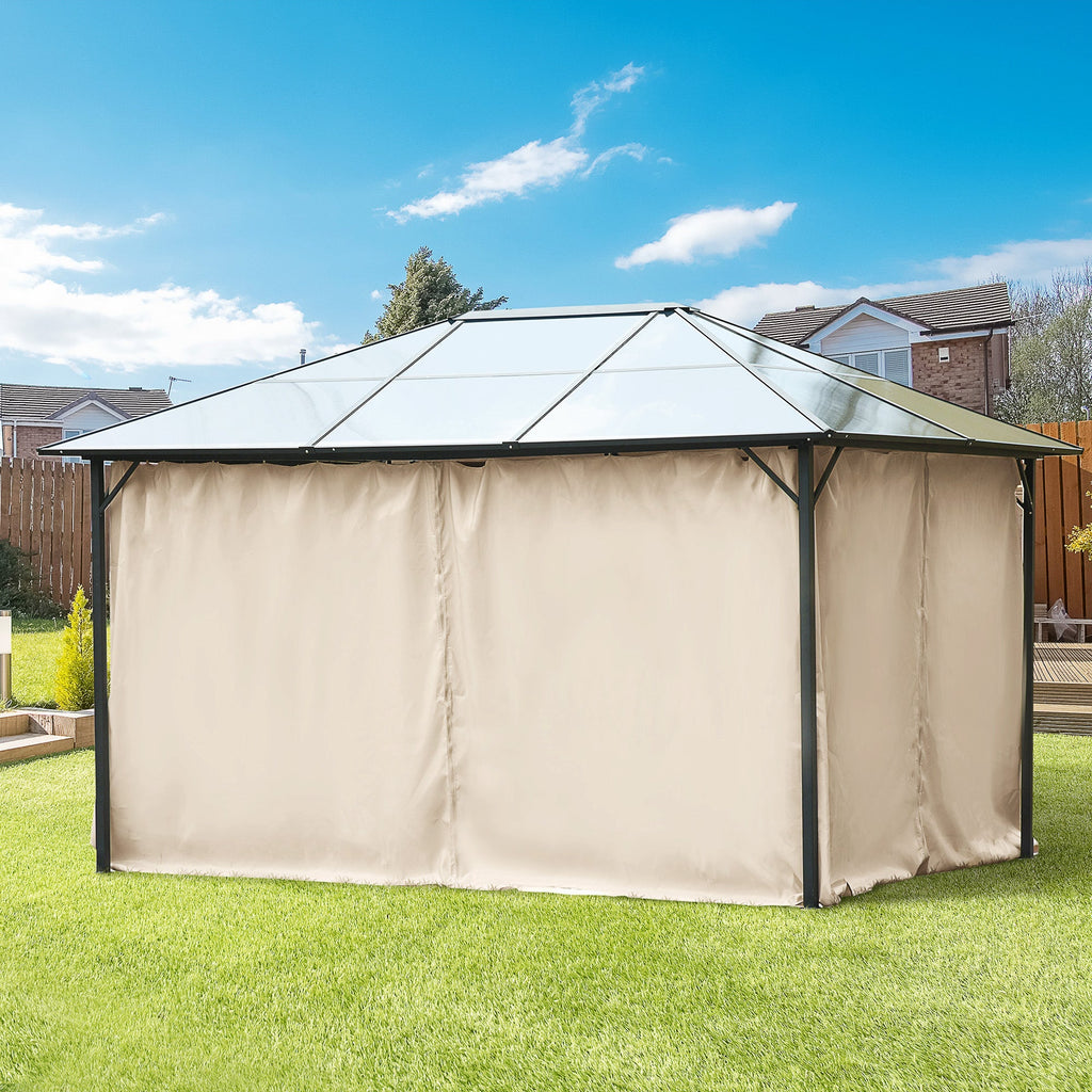 10' x 13' Universal Gazebo Sidewall Set (4 Panels) with Hooks, Beige