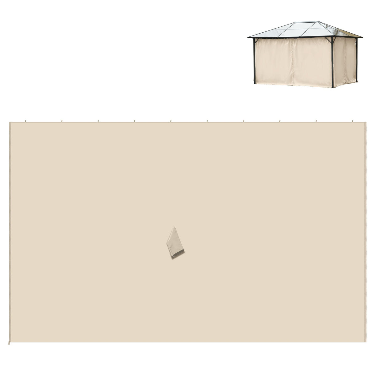 10' x 13' Universal Gazebo Sidewall Set (4 Panels) with Hooks, Beige