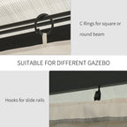 10' x 13' Universal Gazebo Sidewall Set (4 Panels) with Hooks, Beige