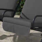 Outdoor Swing Glider with 2 Separate Seats, Removable Canopy & Cup Holders, Grey