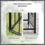 Metal Garden Arbor Arch with Double Doors & 2 Side Planter Baskets, for Climbing Plants, Vine, Black