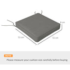4 Piece Outdoor Seat Cushions with Ties, Water Repellent Chairs Seat Pads, Charcoal Grey