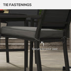 4 Piece Outdoor Seat Cushions with Ties, Water Repellent Chairs Seat Pads, Charcoal Grey