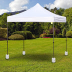 4 Pack 36kg Gazebo Weights, Canopy Tent Weights w/ Rapid Clip, Water & Sand Filled, White