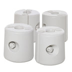 4 Pack 36kg Gazebo Weights, Canopy Tent Weights w/ Rapid Clip, Water & Sand Filled, White