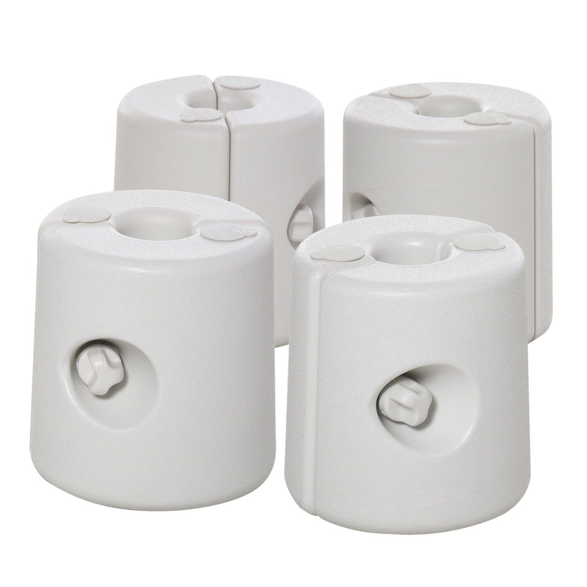 4 Pack 36kg Gazebo Weights, Canopy Tent Weights w/ Rapid Clip, Water & Sand Filled, White