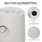 4 Pack 36kg Gazebo Weights, Canopy Tent Weights w/ Rapid Clip, Water & Sand Filled, White