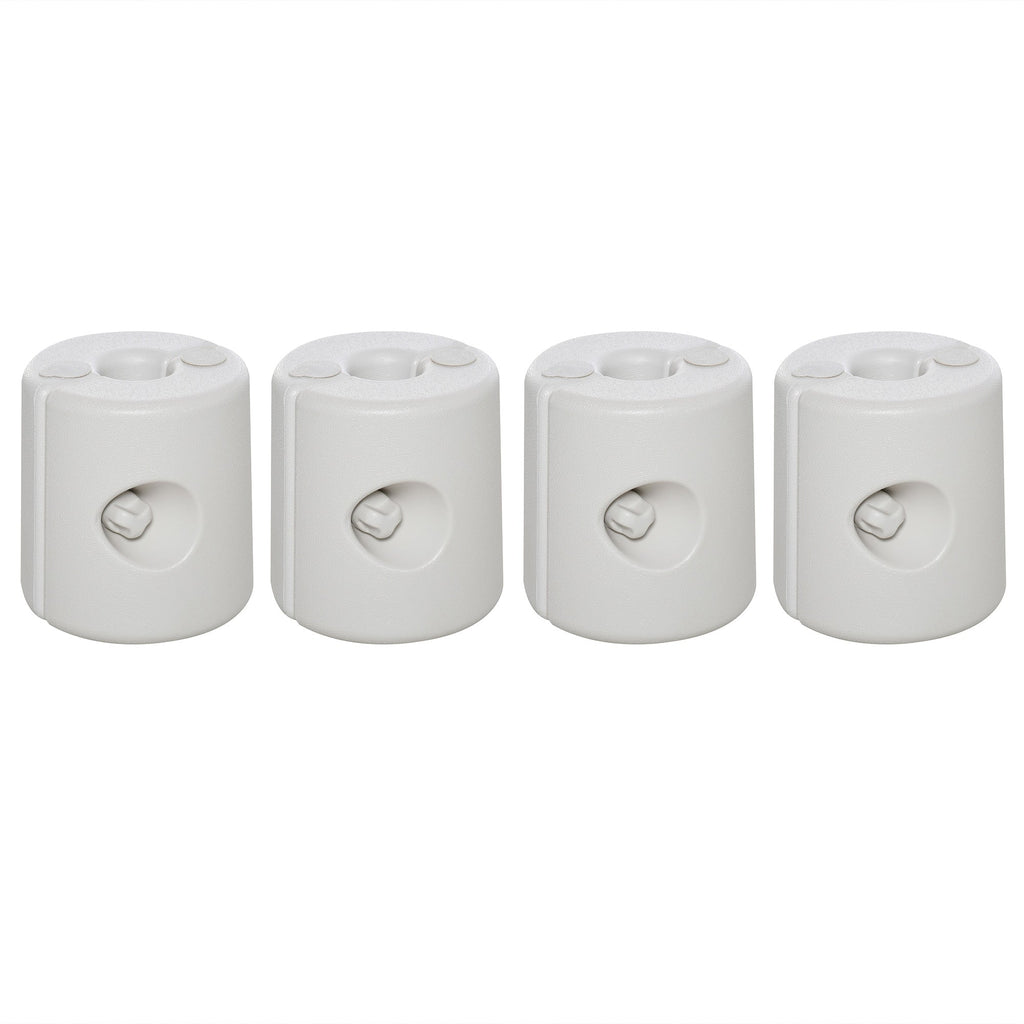 4 Pack 36kg Gazebo Weights, Canopy Tent Weights w/ Rapid Clip, Water & Sand Filled, White