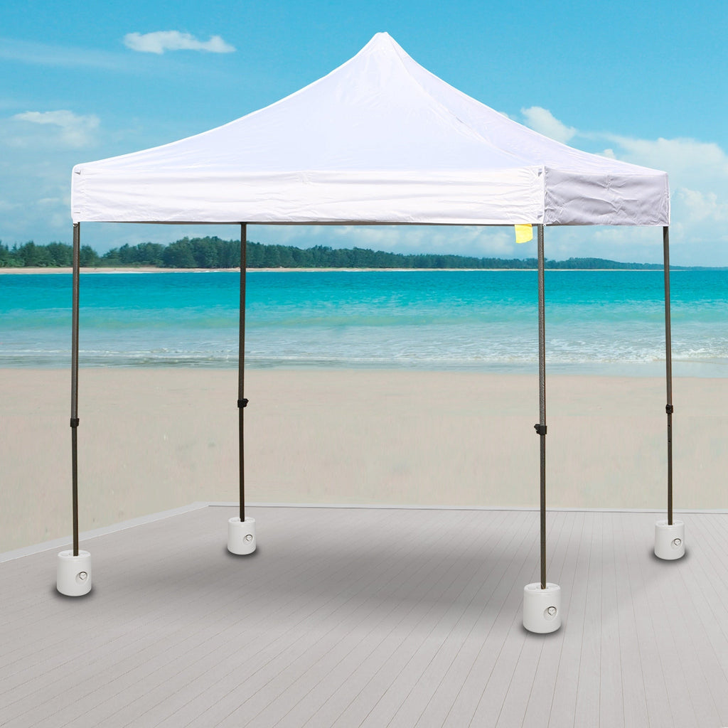 4 Pack 36kg Gazebo Weights, Canopy Tent Weights w/ Rapid Clip, Water & Sand Filled, White