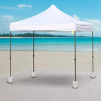 4 Pack 36kg Gazebo Weights, Canopy Tent Weights w/ Rapid Clip, Water & Sand Filled, White