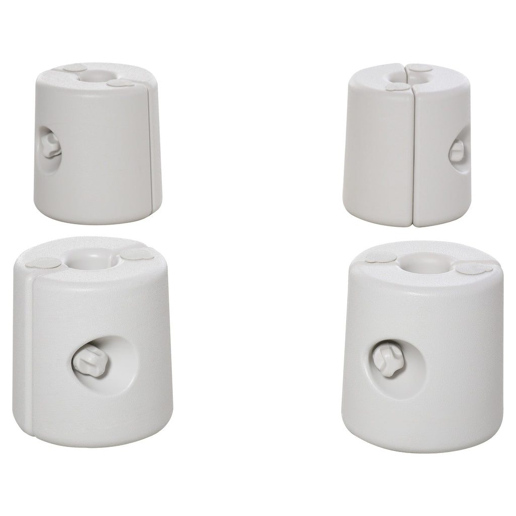 4 Pack 36kg Gazebo Weights, Canopy Tent Weights w/ Rapid Clip, Water & Sand Filled, White