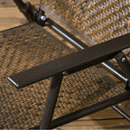 5 Pieces Wicker Patio Dining Set, Foldable Outdoor Table and Chairs, Dark Brown