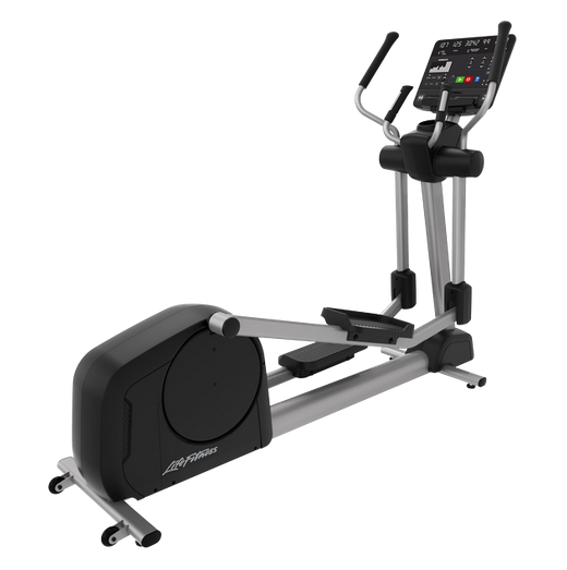 Life Fitness Aspire Elliptical side view, Arctic Silver
