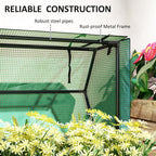 39.4" x 18.9" x 49.6" Raised Garden Bed with Flip-Up PE Greenhouse Cover & Drainage Hole, Black