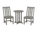 Vineyard Side Chair 3-Piece Round Bistro Dining Set