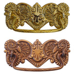 Ornate Victorian Drawer Pull – Brass or Antique Finish, 3" Center-to-Center, Stamped Back Plate, Cast Bail