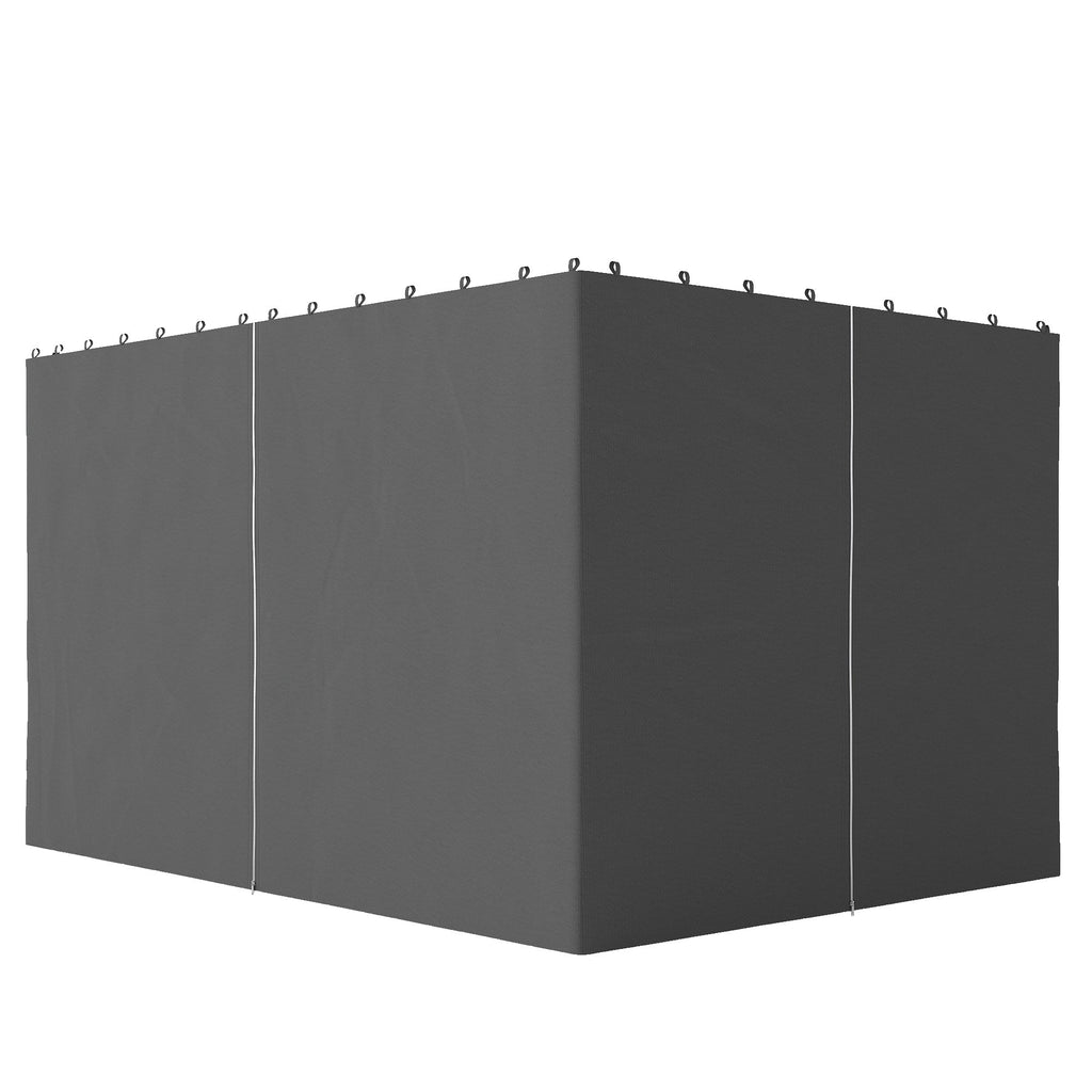 10' x 13' Gazebo Sidewall Set with 4 Panels and Hooks, Light Grey