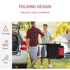 Patio Folding Rocking Chair Set of 2 Padded Rockers with Armrest & Headrest, Red & Black