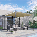 Retractable Replacement Pergola Canopy for 10' x 10' Pergola, Beige
