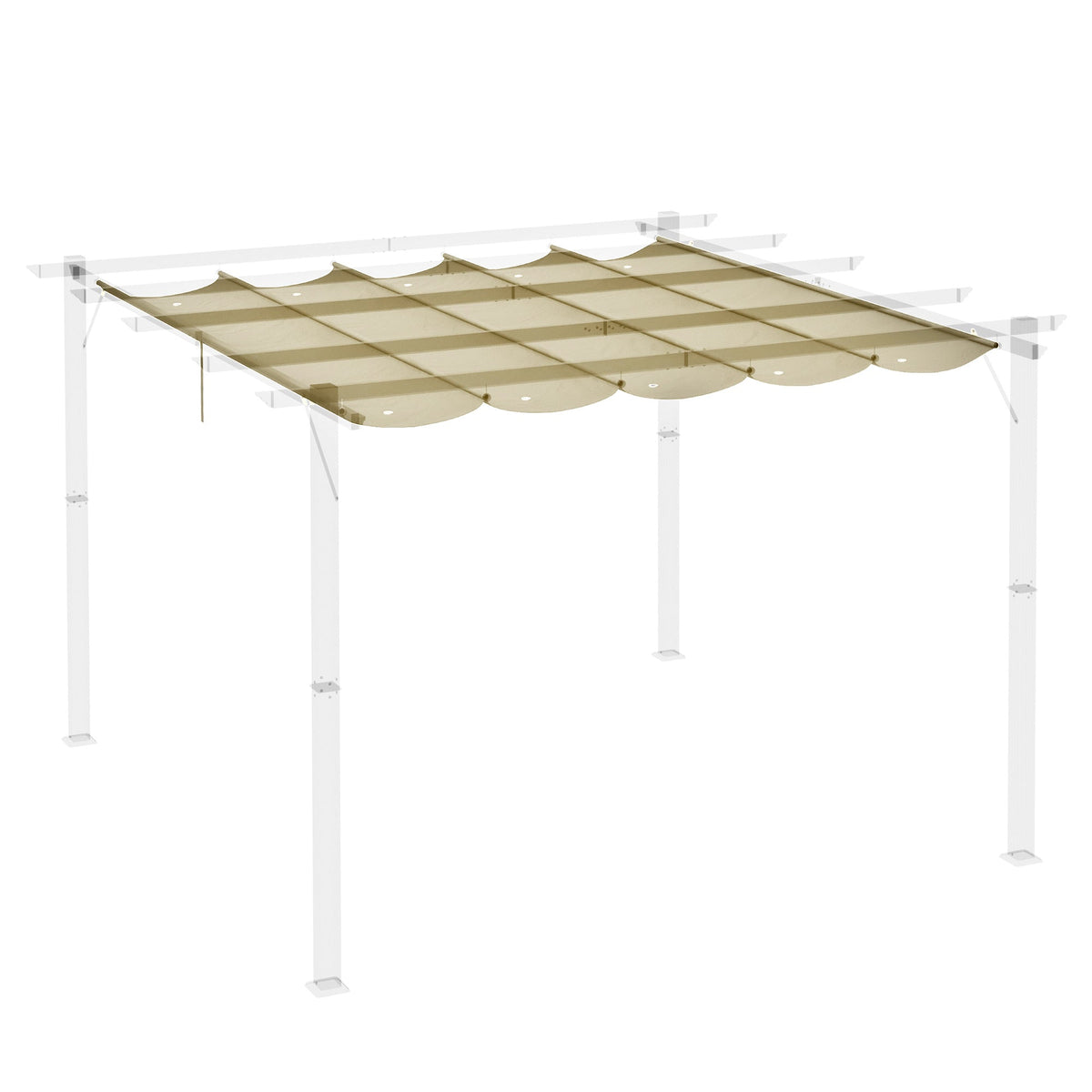 Retractable Replacement Pergola Canopy for 10' x 10' Pergola, Beige