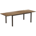 63"-94.5" Extendable Patio Dining Table with Aluminium Edging for 6-8 Person, Brown