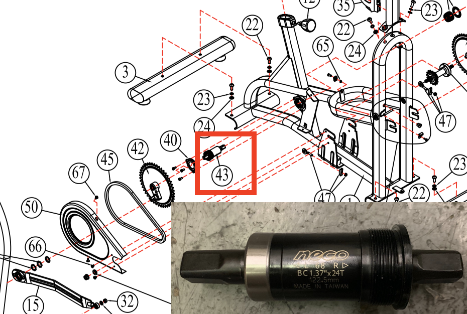 AB-1-PT-43: Bottom Bracket Set