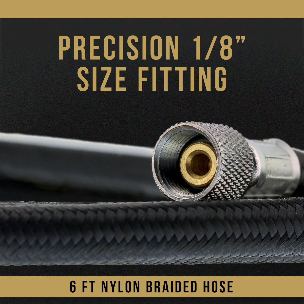 Essential Accessories Kit with 6 ft. Braided Airbrush Hose, Mini Inline Filter, Quick Disconnect, Airflow Adjustment Couplers, and