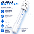 Aquacadabra UV Pond Bulb 4 Pin UVC Lamp Laguna Pressure Flo PF2500 PF5000