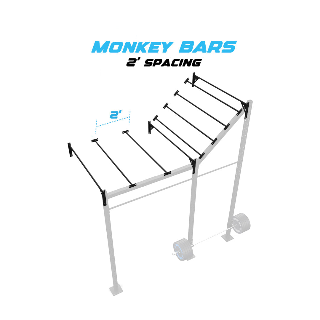 10' Wall Mount Builder® Rig: Advanced 2 w/ 2' Monkey Bar Spacing