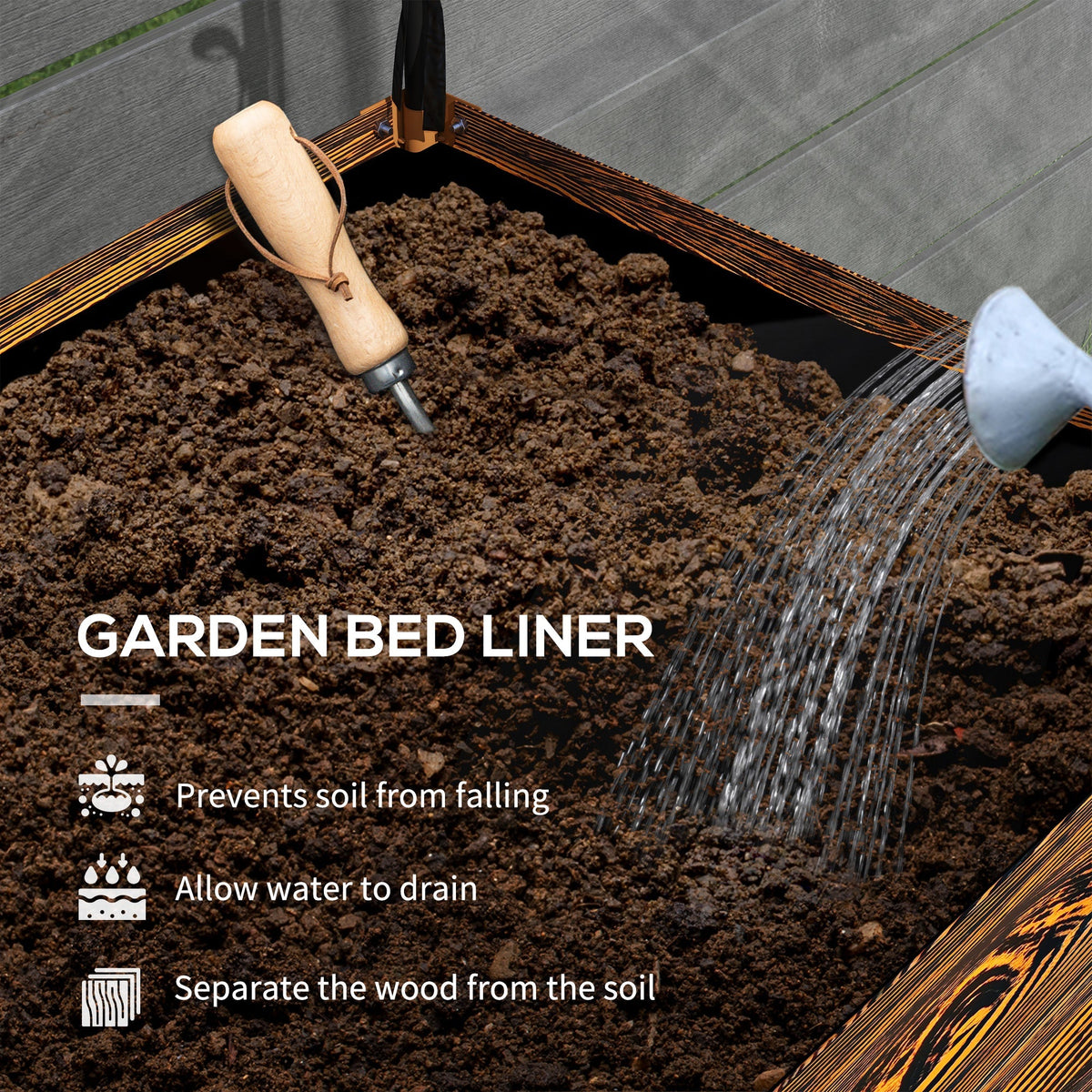 Metal Elevated Garden Bed with Cover & Bottom Shelf for Backyard, 41.75" x 21.25" x 53.25", Brown