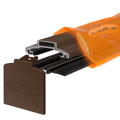 Alukap-XR 60mm Aluminium Bar with 45mm Slot Fit Rafter Gasket and End Cap - All Lengths