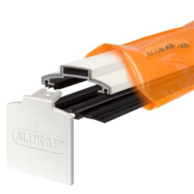 Alukap-XR 60mm Aluminium Bar with 45mm Slot Fit Rafter Gasket and End Cap - All Lengths